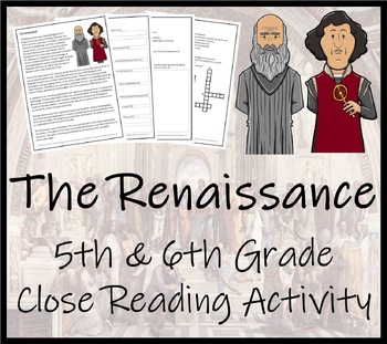 Preview of The Renaissance Close Reading Comprehension Activity | 5th Grade & 6th Grade