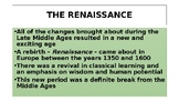 The Renaissance - Entire Unit PowerPoint and Guided Notes