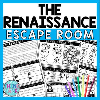 Preview of The Renaissance Escape Room - Task Cards - Reading Comprehension