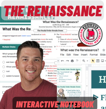 Preview of The Renaissance - Middle Ages - Presentation, Notes, Quiz, Word Search