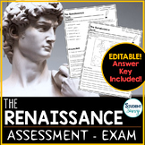 The Renaissance Test - Exam - Assessment Quiz Review Worksheet 