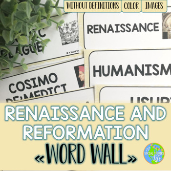 Preview of Renaissance and Reformation Word Wall without definitions