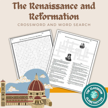 Preview of The Renaissance and Reformation - World History Crossword Puzzle and Word Search