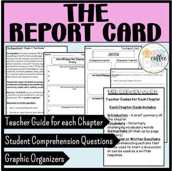 Preview of The Report Card Chapter Lessons and Student Reading Comprehension Questions PDF