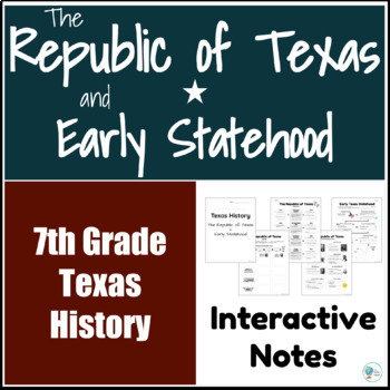 Preview of The Republic of Texas & Early Statehood | Texas Annexation | Interactive Notes