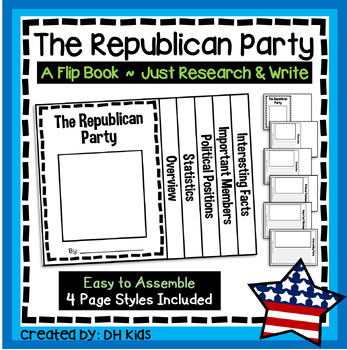 Preview of The Republican Party, US Political Parties, Election Flip Book, US Politics