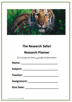 Preview of The Research Safari Research Planner