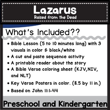 Download The Resurrection of Lazarus Bible Lesson (All About Series-Preschool/Kinder)