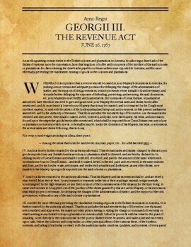 Preview of The Revenue Act (Townshend Duties) of 1767