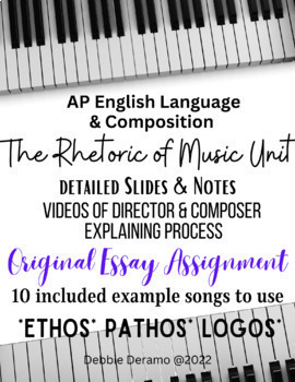 Preview of The Rhetoric of Music Unit for ELA class: Writing