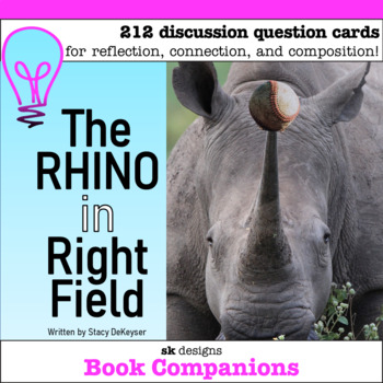 Preview of The Rhino in Right Field Novel Study Discussion Question Cards