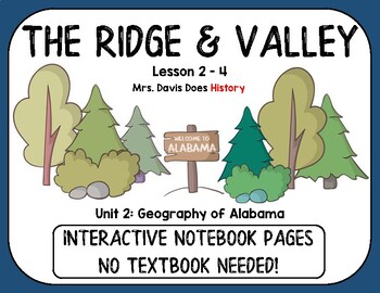 Preview of The Ridge & Valley (Alabama History Interactive Notebook Unit 2 Lesson 4)