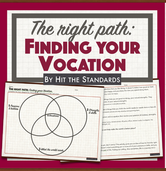Preview of The Right Path: Finding your Vocation Career Counseling Activity