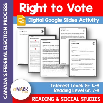 Preview of The Right to Vote - Google Slides & Printables!