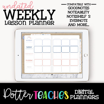 Preview of The "Riley" | Undated Digital Teacher Lesson Planner for Goodnotes w/Hyperlinks
