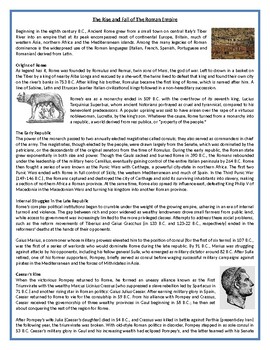 Preview of The Rise and Fall of The Roman Empire - Informational Text Reading & Comprehensi