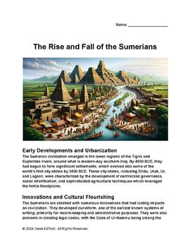 Preview of The Rise and Fall of the Sumerians Worksheet