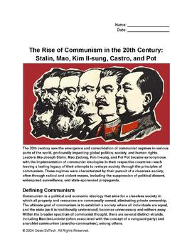 Preview of The Rise of Communism in the 20th Century Worksheet