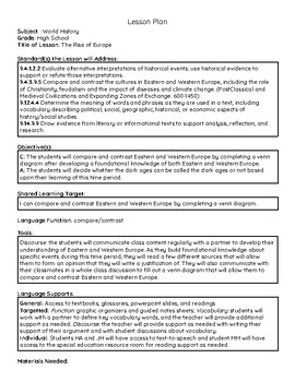 Preview of The Rise of Europe Lesson Plan