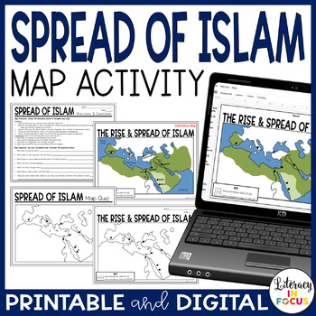 islam map worksheet google classroom printable digital tpt