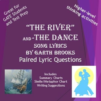 Preview of The River and The Dance Song Lyrics By Garth Brooks Comparison Activities