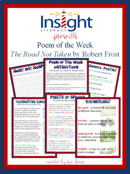 Preview of The Road Not Taken by Robert Frost Poem of the Week Activities