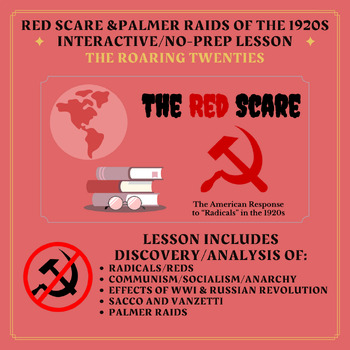 Preview of The Roaring 1920s: The Red Scare and Palmer Raids - Interactive No Prep Lesson