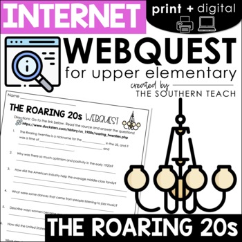 Preview of The Roaring 20s WebQuest - Internet Scavenger Hunt Activity
