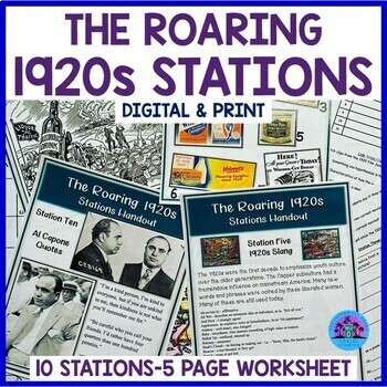 Preview of The Roaring Twenties: 1920s Station Activity Using Primary and Secondary Sources