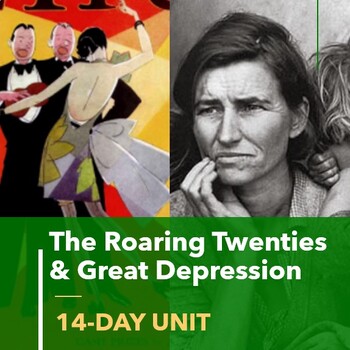 Preview of 1920s & Great Depression Unit | 14-Day Bundle: Lessons, Review Activity, Test