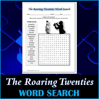 Preview of The Roaring Twenties Word Search Puzzle