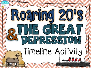 Preview of The Roaring Twenties and the Great Depression Timeline Activity