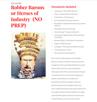 Preview of The Robber Barons Bundle - DBQ/RLAH: NO PREP, SELF GRADING, US I, APUSH