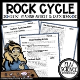 The Rock Cycle Close Reading Article & Question Set: Print