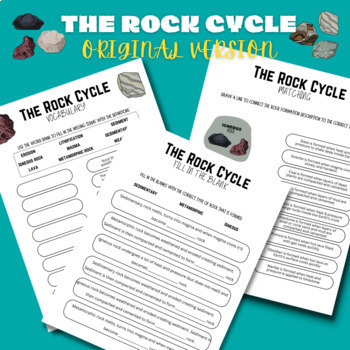 The Rock Cycle - Worksheet (Original & Modified Version w/ KEY) | TPT