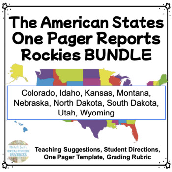 Preview of The Rockies United States of America One Pager Projects | Geography Activities