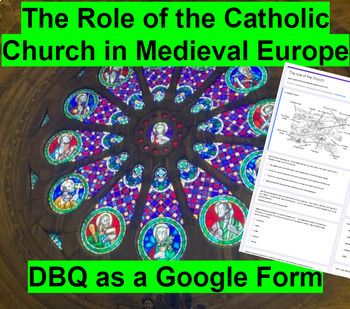 Preview of The Role of the Catholic Church in Medieval Europe DBQ Self Grading Google Form