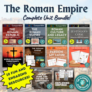 Preview of The Roman Empire - Ancient Rome Complete Unit World History Activities Bundle