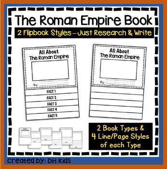 Preview of The Roman Empire Report, History Research Book, European Writing Activity