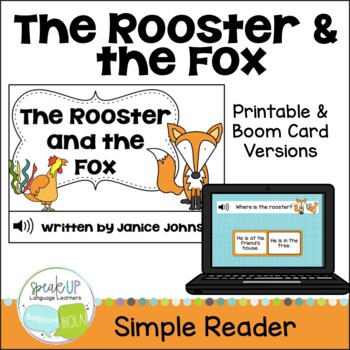 The Rooster & the Fox | Simplified Fable | Printable & Boom Cards with ...