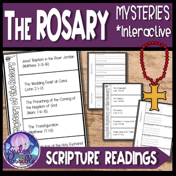 Preview of Mary & The Mysteries of the Rosary Interactive Template & Scripture Readings