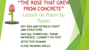 Preview of TUPAC POEM: The Rose That Grew From Concrete  complete lesson materials