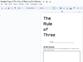 The Rule of Three by Eric Walters Chapter Questions & Answer Key