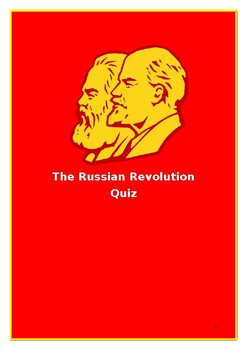 Preview of The Russian Revolution Quiz Multiple Choice Activity