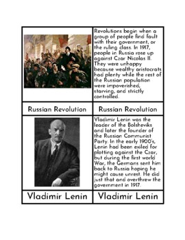 Preview of The Russian Revolution - Three/Four Part Cards