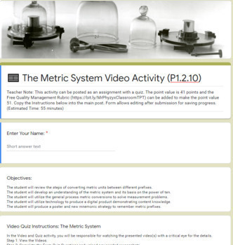 Preview of The SI Metric System LinkLesson® - Online Blended Distance Remote Learning