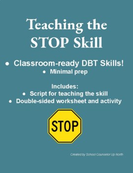 Preview of The STOP Skill-Classroom DBT Skills for Emotional Regulation