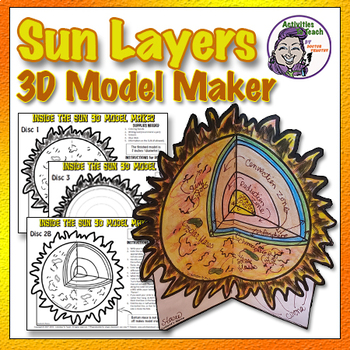 Preview of The SUN: 3D Model Foldable of the Sun & It's Layers (Middle School Solar System)