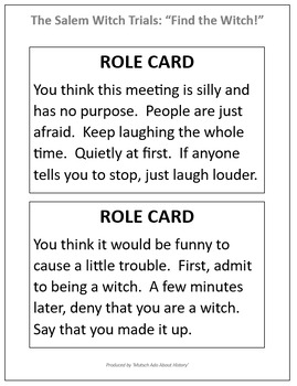 Preview of The Salem Witch Trials Bundle: Station Activity AND Role-Playing Simulation