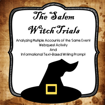 Preview of The Salem Witch Trials:  Analyzing Multiple Accounts of the Same Event Webquest